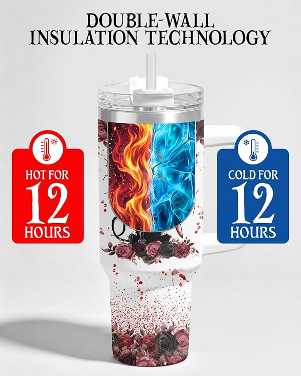34HD Crazy Cat Put You Trunk Funny 40 oz Tumbler with Handle, Spooky Gift by 34HD - Used condition - Image 4