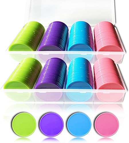 Miniatura 1 de 200 fichas de juego de póquer de plástico grande de 1.45 pulgadas con caja de almacenamiento para niños, conteo de matemáticas, juegos de cartas,