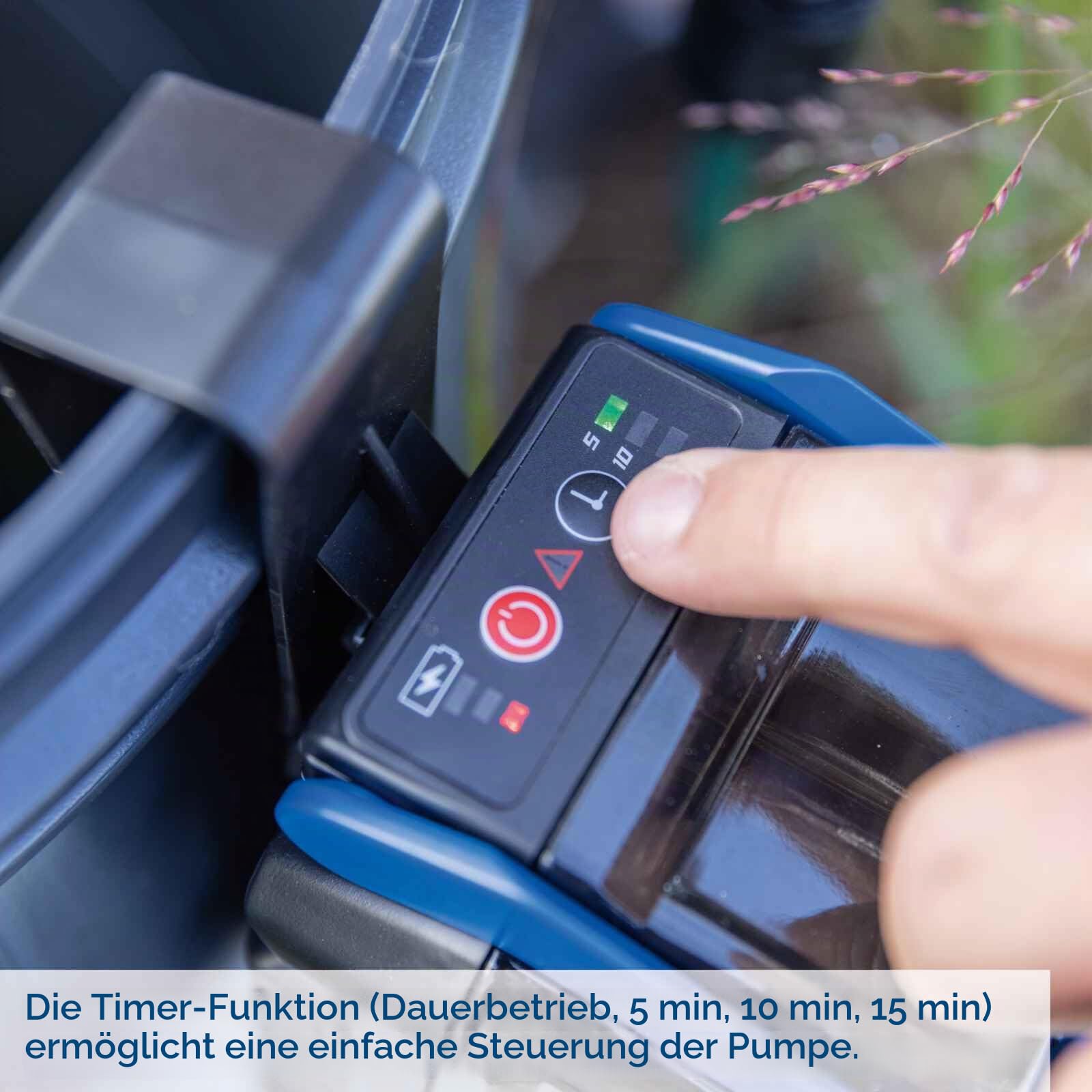 Scheppach Akku Regenfasspumpe C-RBP2000-X mit 2m Schlauch | Fördermenge 2000L/h | Förderdruck 2bar | Förderhöhe 20m | Eintauchtiefe 1,8m | 20V-IXES-Serie | 10 Jahre Garantie | mit 2Ah Akku & Ladegerät