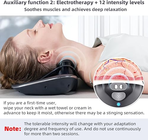 Vista 6 de Twinklepoch Estirador de cuello para ejercicio dinámico cervical, con 3 modos de compresa caliente relajante, 104 a 122℉ (40 a 122.0 °F)