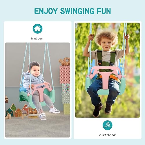 Miniatura 8 de RedSwing Asiento de columpio 3 en 1 para bebé, columpios para niños pequeños, antideslizantes, cómodos y seguros, desmontable para bebés y