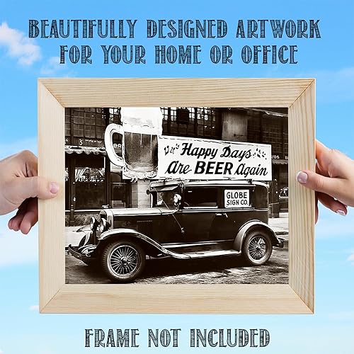 Miniatura 9 de Happy Days are Beer Again póster sin marco de 11 x 14 pulgadas, fotos retro vintage de los años 20 para bar clandestino y contrabandista, foto en