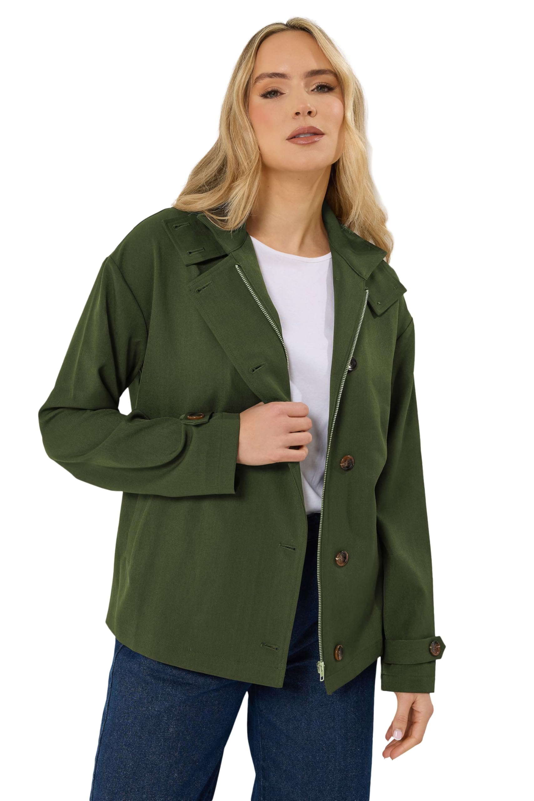 Long Tall Sally Women's Tall Hooded Jacket in Olive | Size: 22-24