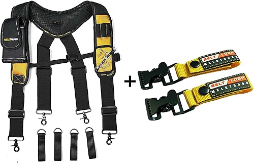 MELOTOUGH 1 paquete de tirantes magnéticos para cinturón de herramientas + 1 paquete de soporte para guantes de trabajo correa rápida