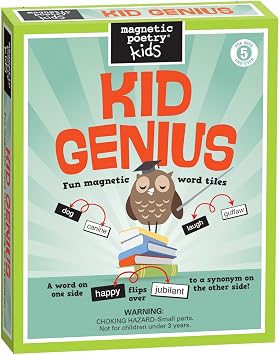 Magnetic Poetry - Kid Genius Kit - Ages 5 and Up - Words for Refrigerator - Write Poems and Letters on The Fridge - Made in The USA