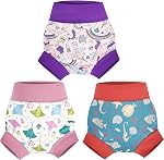 MOEMOE BABY Reusable Swim Diaper Washable Swimming diapers for Swimming Lessons, 3pcs, 4T