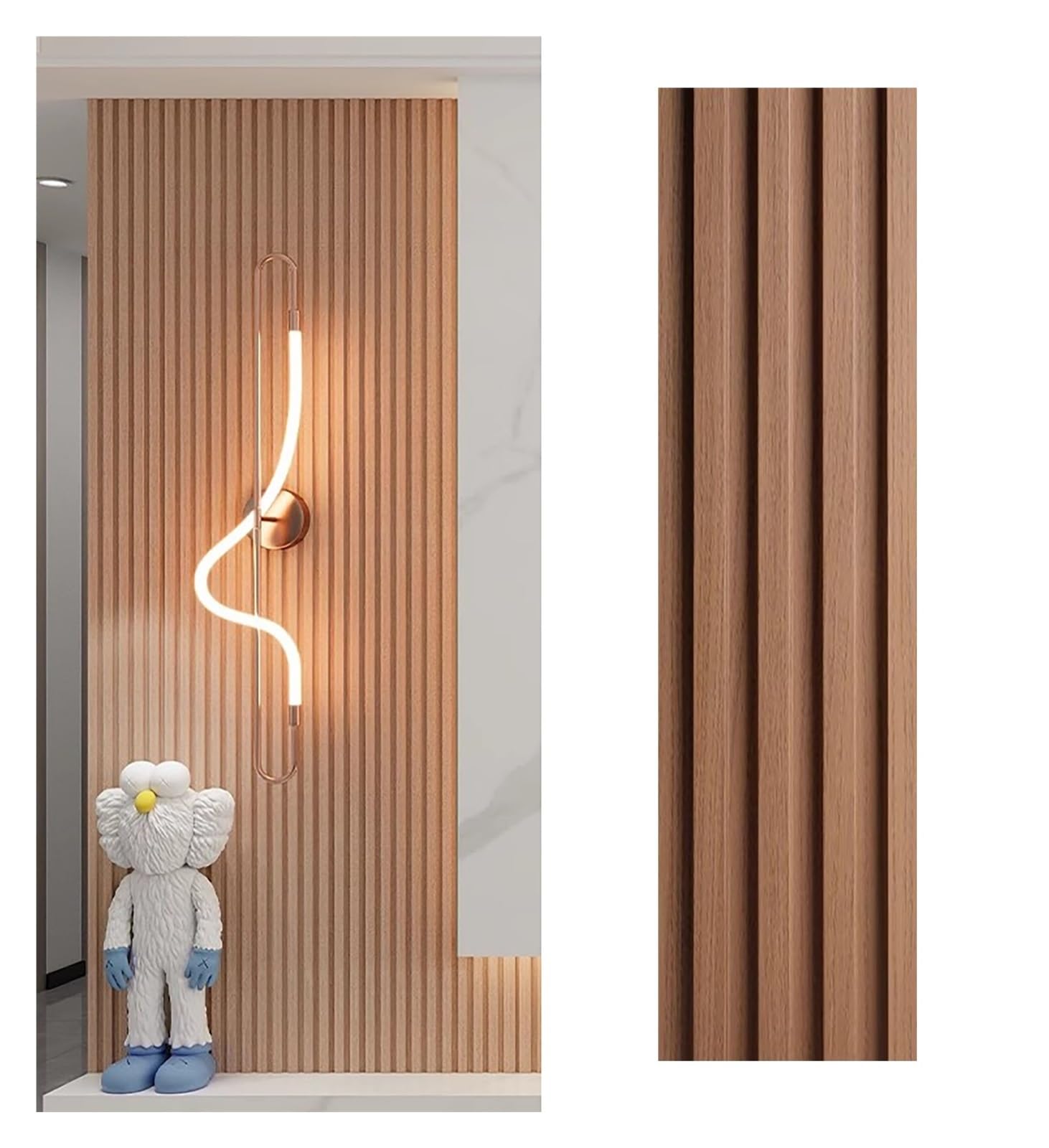 Design mural élégant en lattes de bois pour un intérieur raffiné