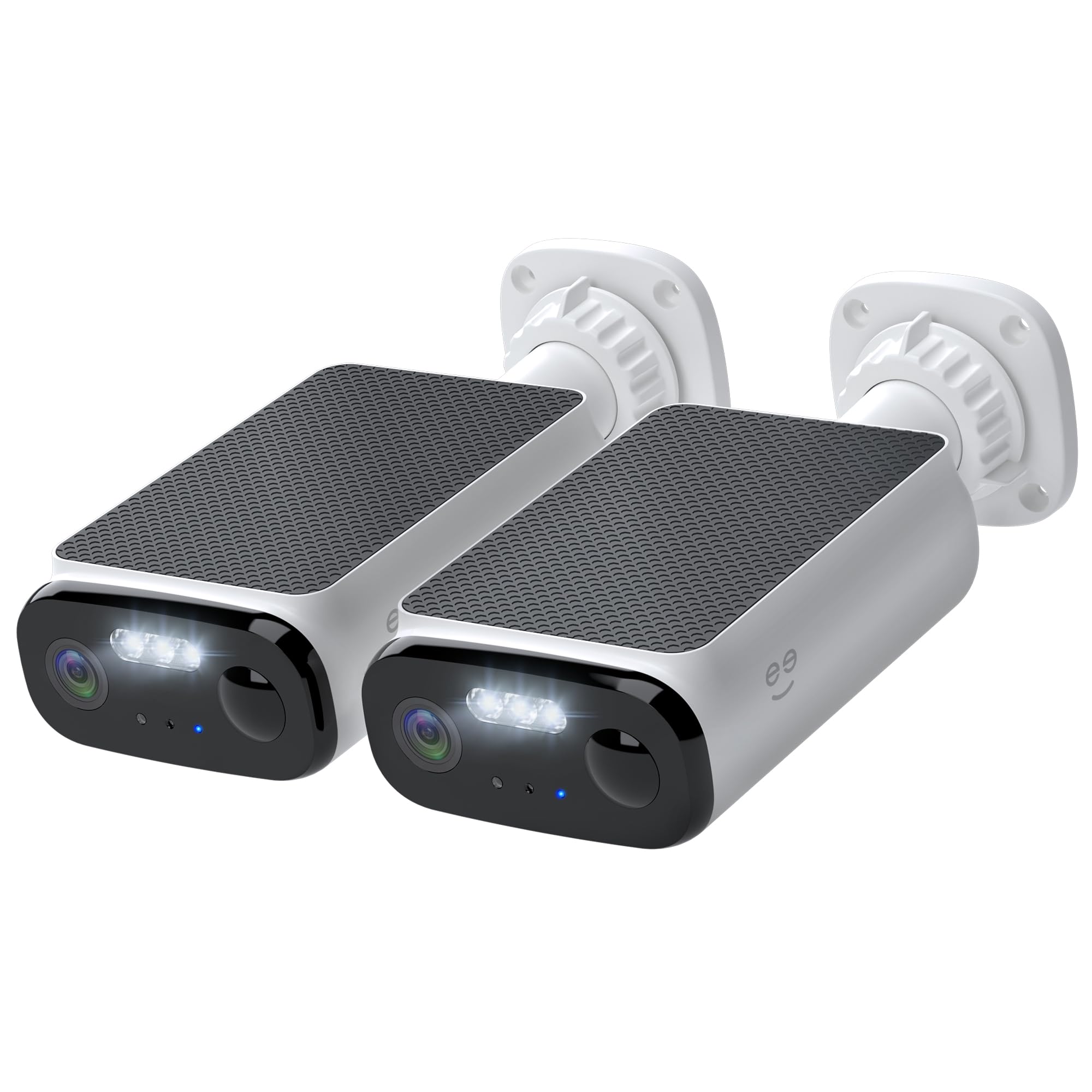 Geeni Falcon Smart Solar Battery Camera 2K+ – Outdoor Camera Wireless, Weather Resistant with Solar-Powered Battery, Motion Alerts, Color Night Vision, Two-Way Audio — 2-Pack, White