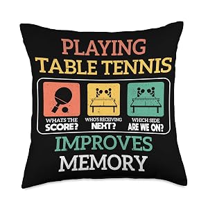 Table tennis impoves memory funny ping pong Throw Pillow