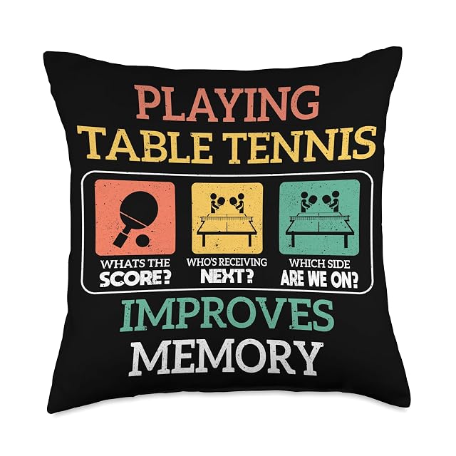 Table tennis impoves memory funny ping pong Throw Pillow