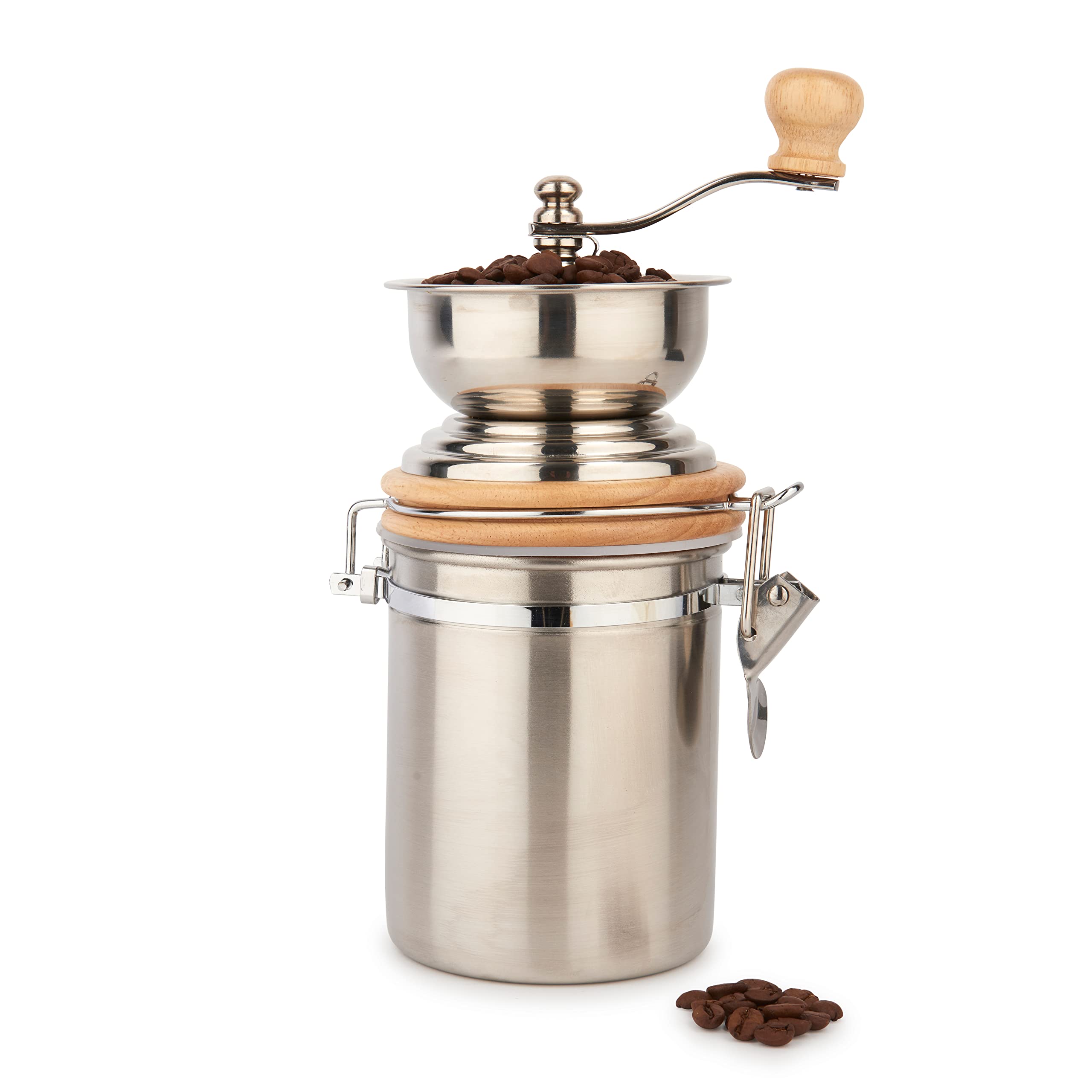 La Cafetière Moulin à café traditionnel en acier inoxydable, argenté