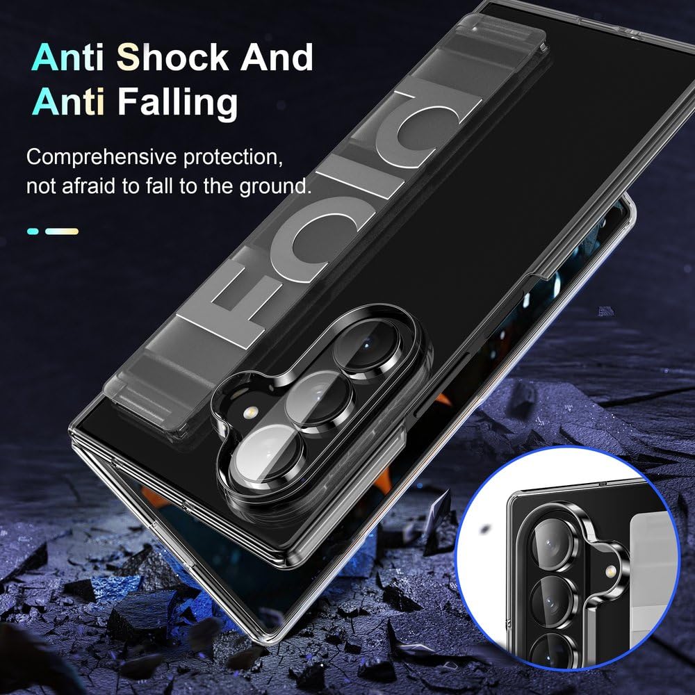 Luksusowe, ultracienkie, matowe silikonowe etui na nadgarstek do Samsunga Galaxy Fold 7 6 5 4 3 5G, składane, odporne na wstrząsy, twarde etui z tyłu, przezroczyste, do Samsunga Z Fold3