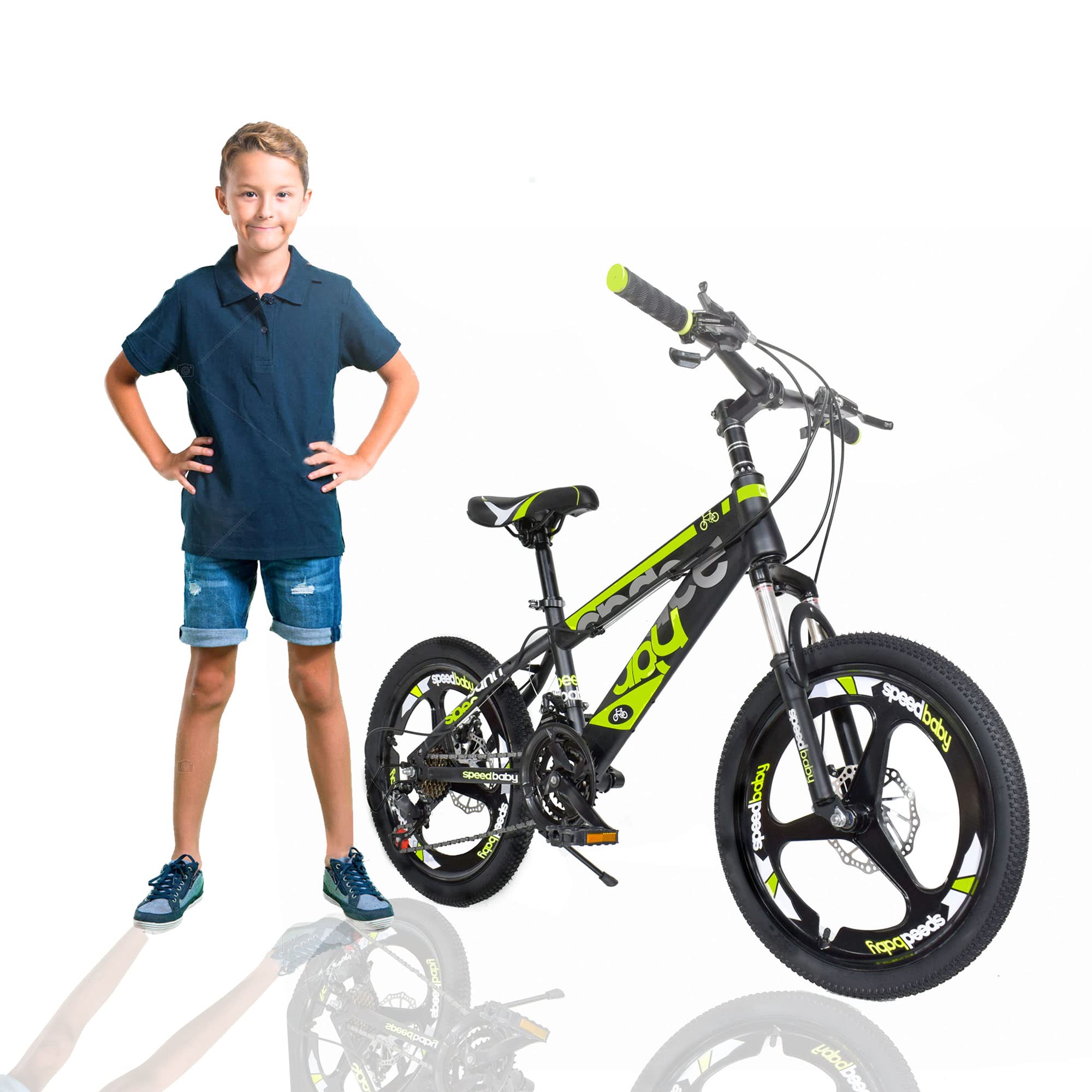 DERAK Sport Baby Bicycle Kids Bike 20 Inch Alloy Wheels for Ages 6 Years and Up Yellow