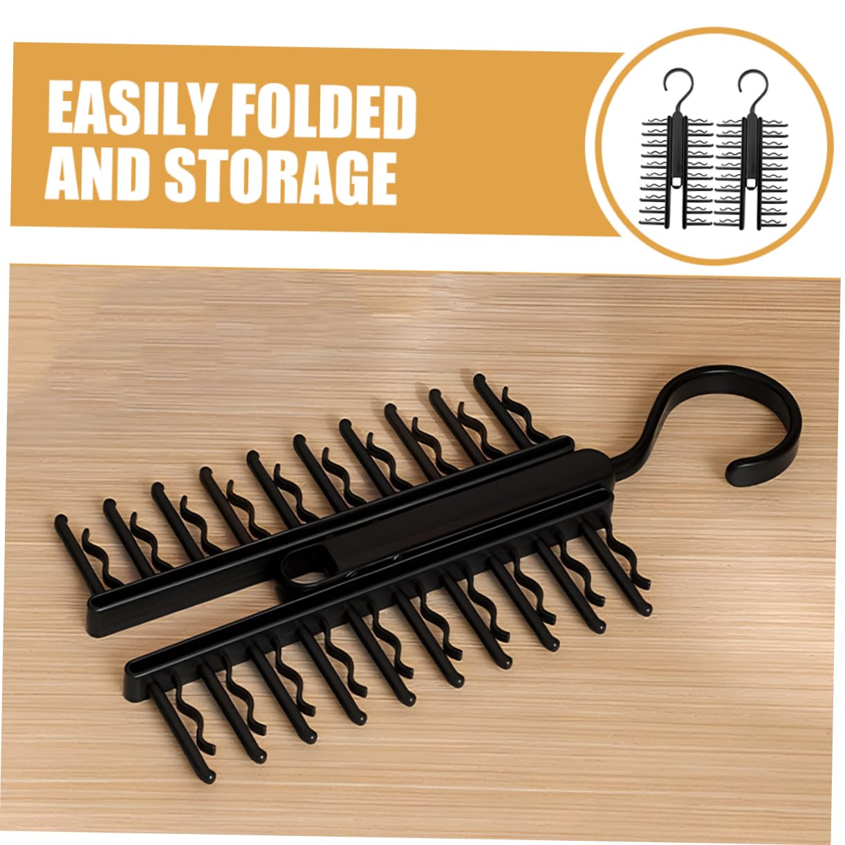 DECHOUS 2Pcs Multi Function Tie Organizer Rack for Closet Space Saving Scarf Hanger with Capacity for Belts Ties Scarves for Home Supermarket Dorm Storage