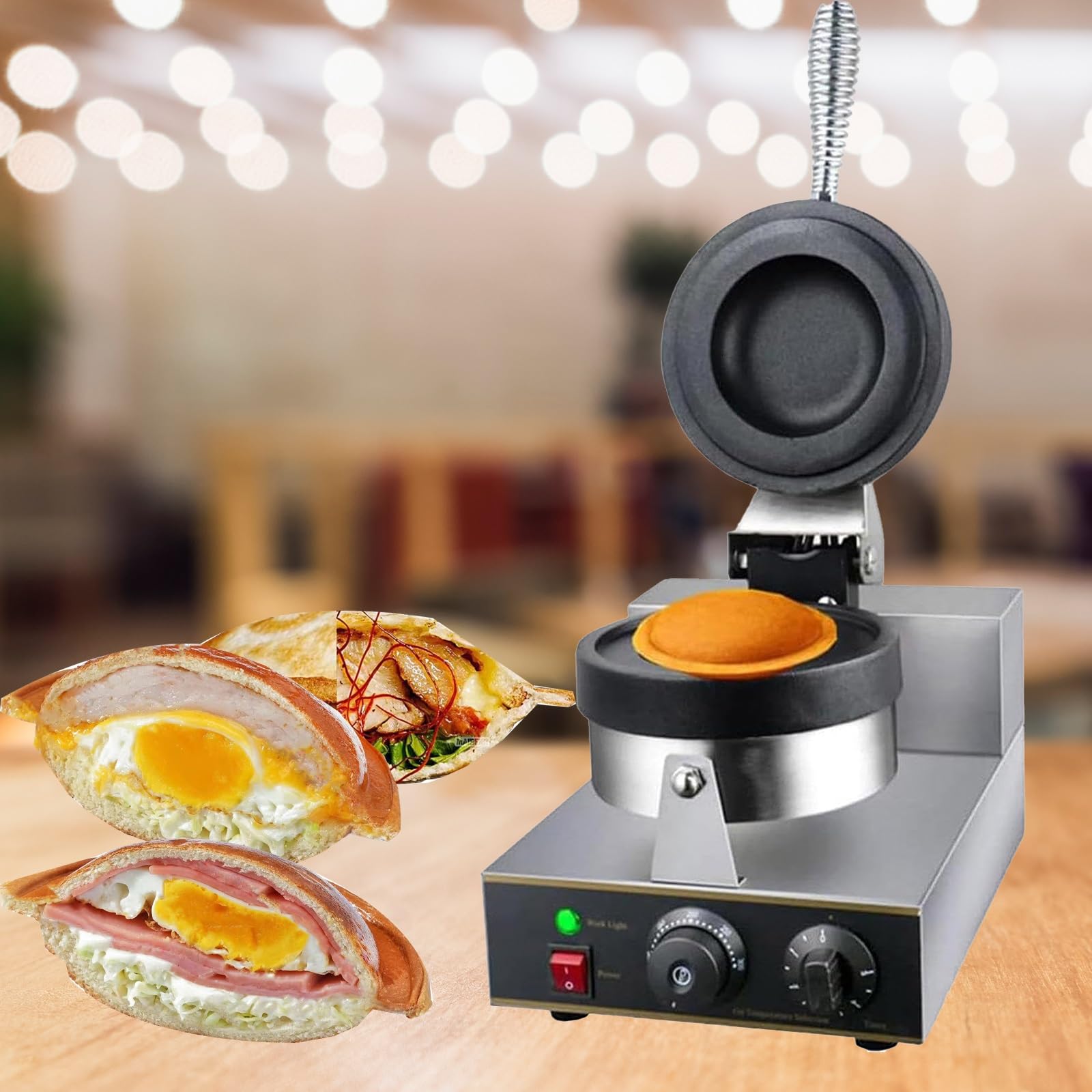 Machine à hamburgers électrique 1300W pour cuisiner proprement sans attacher grâce au revêtement