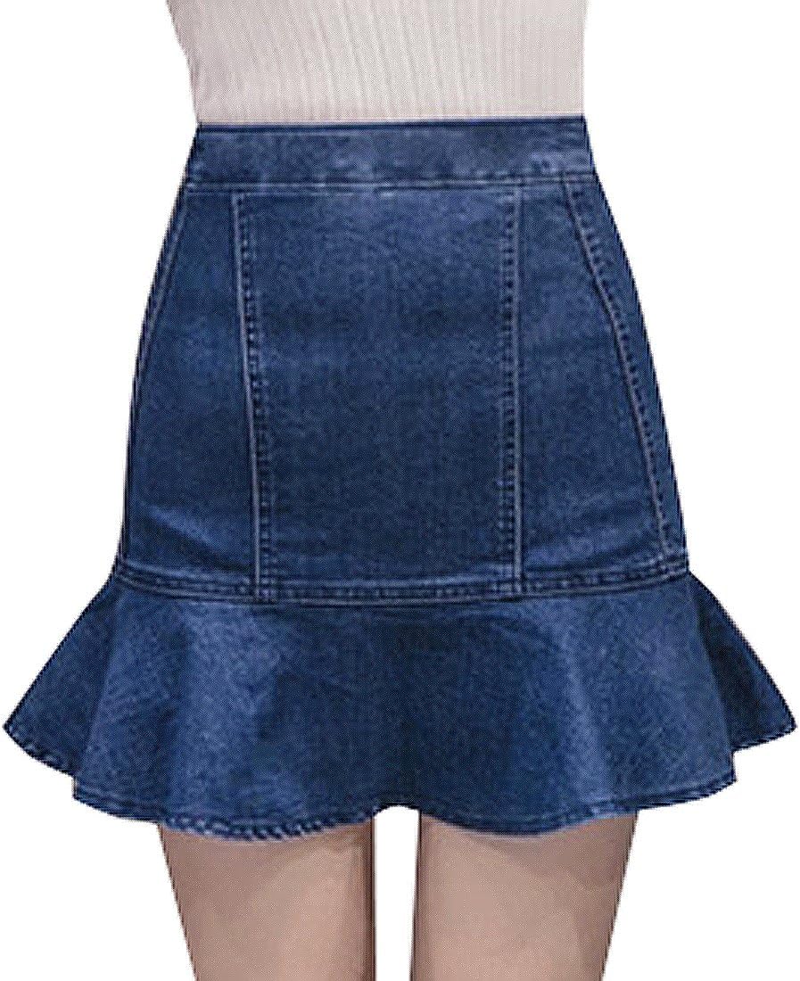 Amazon.co.jp: デニムスカート 膝丈 マーメイド デニム スカート 紺 黒  