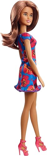 Miniatura 2 de Barbie - Muñeca Fashionista con Pelo Castaño y Vestido Azul con Flores (Mattel GBK94), Multicolor