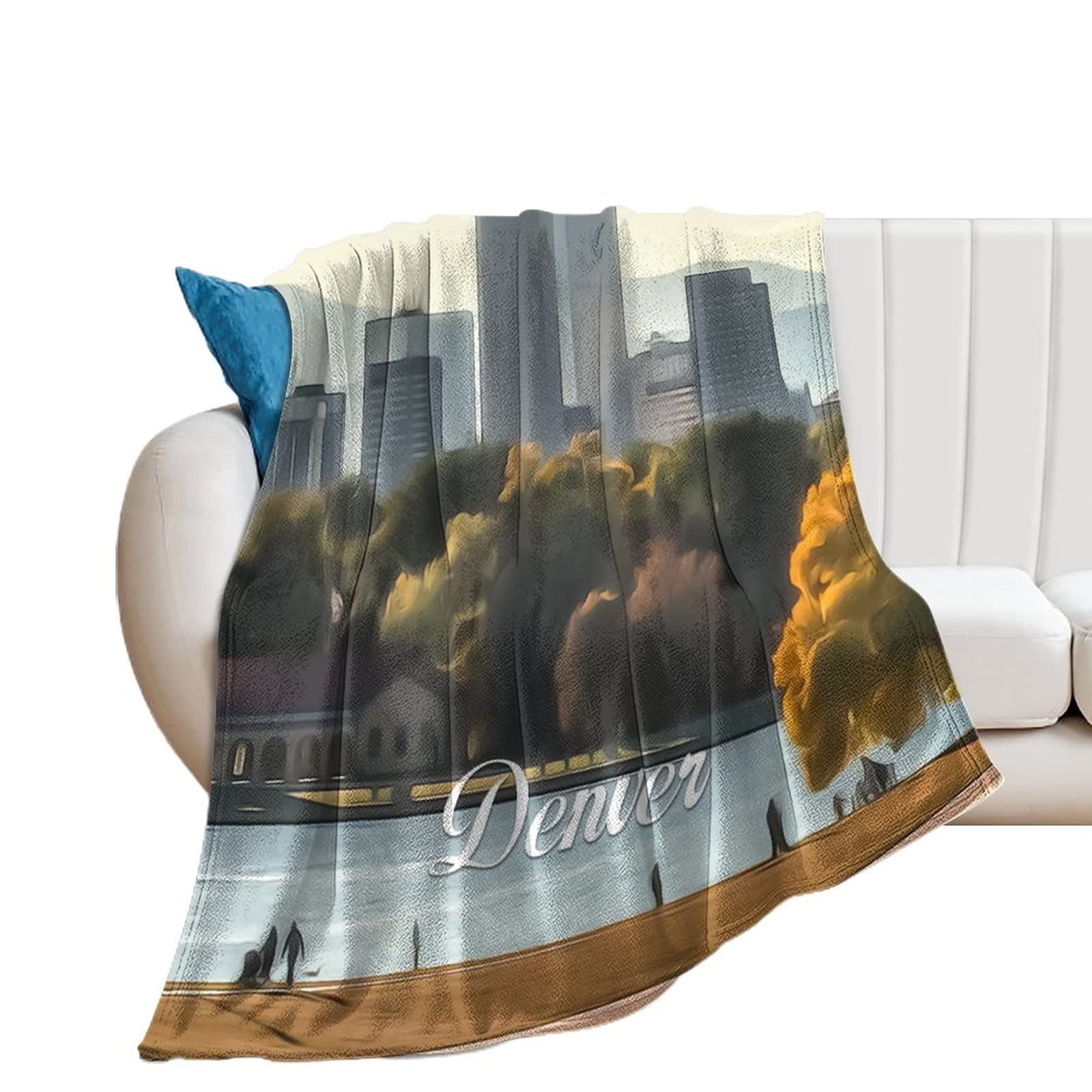 Couverture flanelle Denver 178x203 cm pour un grand lit douillet