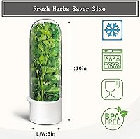 Vista 2 de Protector de hierbas para refrigerador, recipiente de cilantro para refrigerador, hierbas frescas, conservador de lechuga para refrigerador
