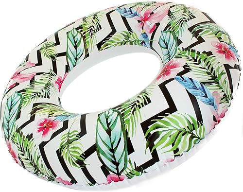 Flotador inflable de la piscina del tubo de la impresión floral tropical, tubo redondo (PT8024)