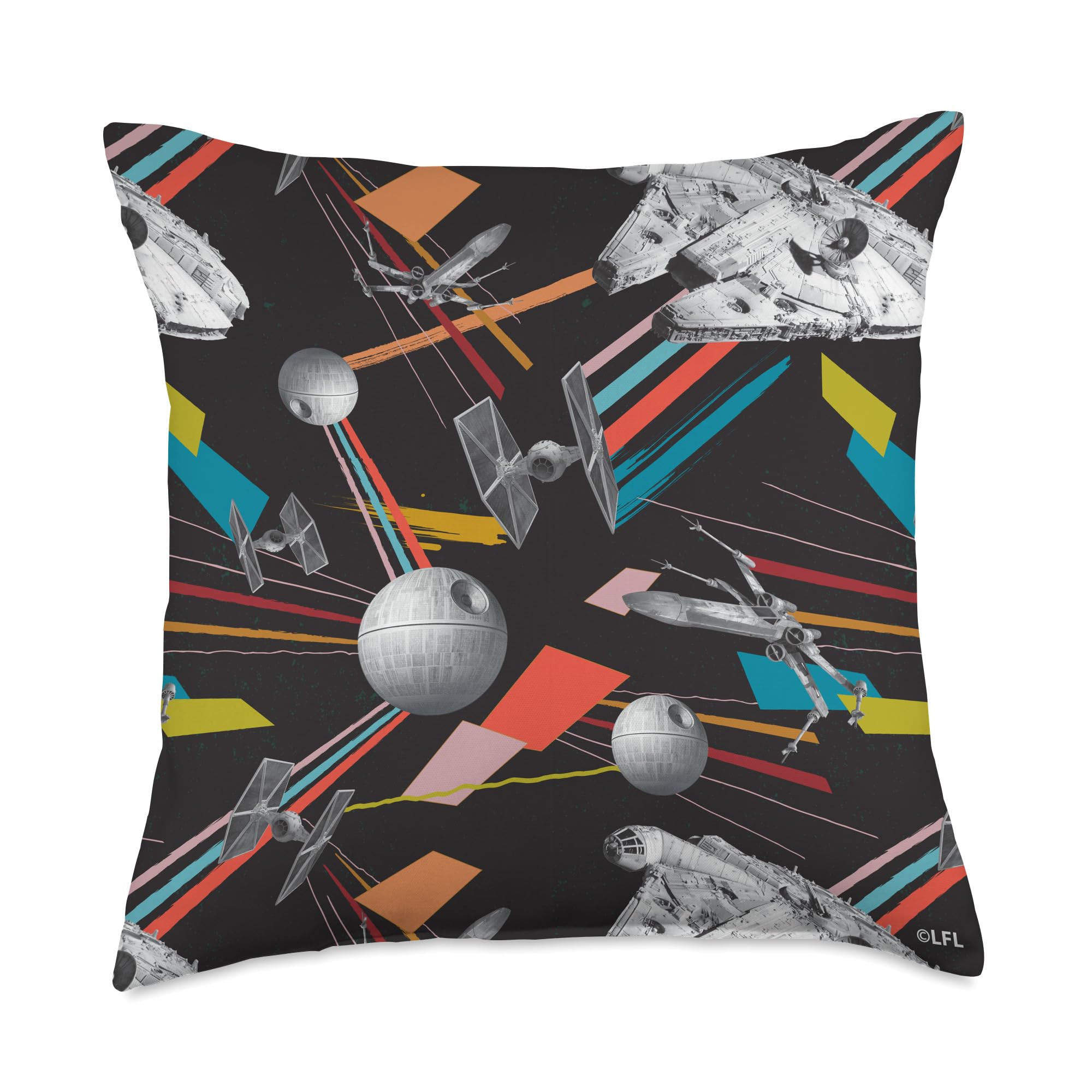 Star Wars Galactic Collage coussin vintage 90s pour décorer un canapé de salon geek