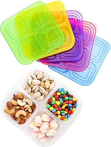 Miniatura 4 de AVLA Paquete de 10 cajas Bento para aperitivos, contenedores reutilizables para preparación de comidas, 4 compartimentos, cajas de almuerzo Bento