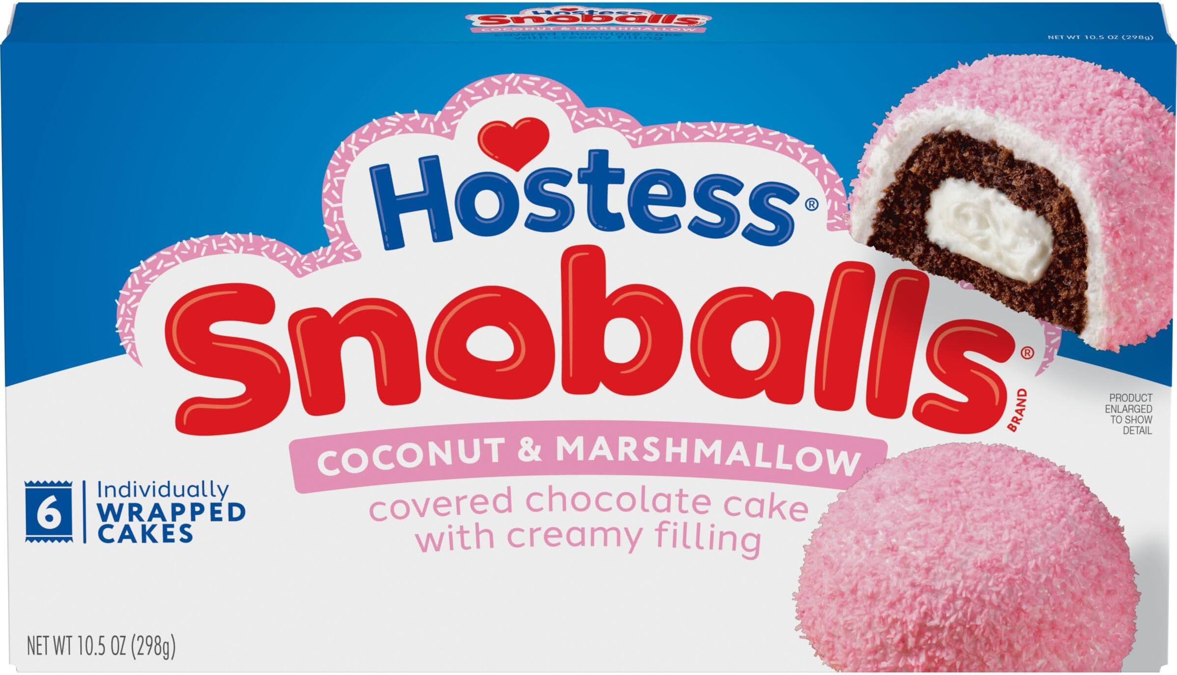 Hostess SnoBalls, 6 Count (Color May Vary by Season), 10.5 Ounce