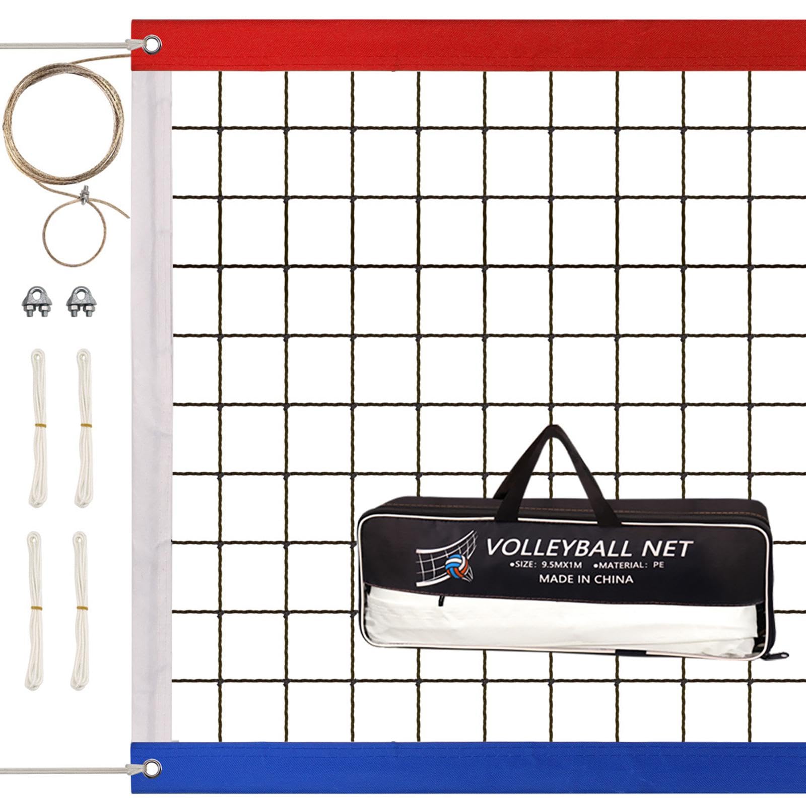 1 Red de Voleibol Profesional Juego Set Portátil Material Polietileno Oxford Estabilidad Mejorada Adecuado para Competición Entrenamiento Playa Piscin