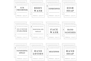 24Pcs Bathroom Waterproof Labels Hand Soap Lotion Shampoo Conditioner Dispenser Label Stickers