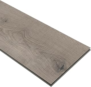 Koville Interlocking Luxury Vinyl Flooring Tiles, 48" x 7" Wood-Look Planks for DIY Installation, 100% Waterproof, Scratch Resistant, Suit for Kitchen Bathroom, Carton/10 Planks (Hayes, Sample)