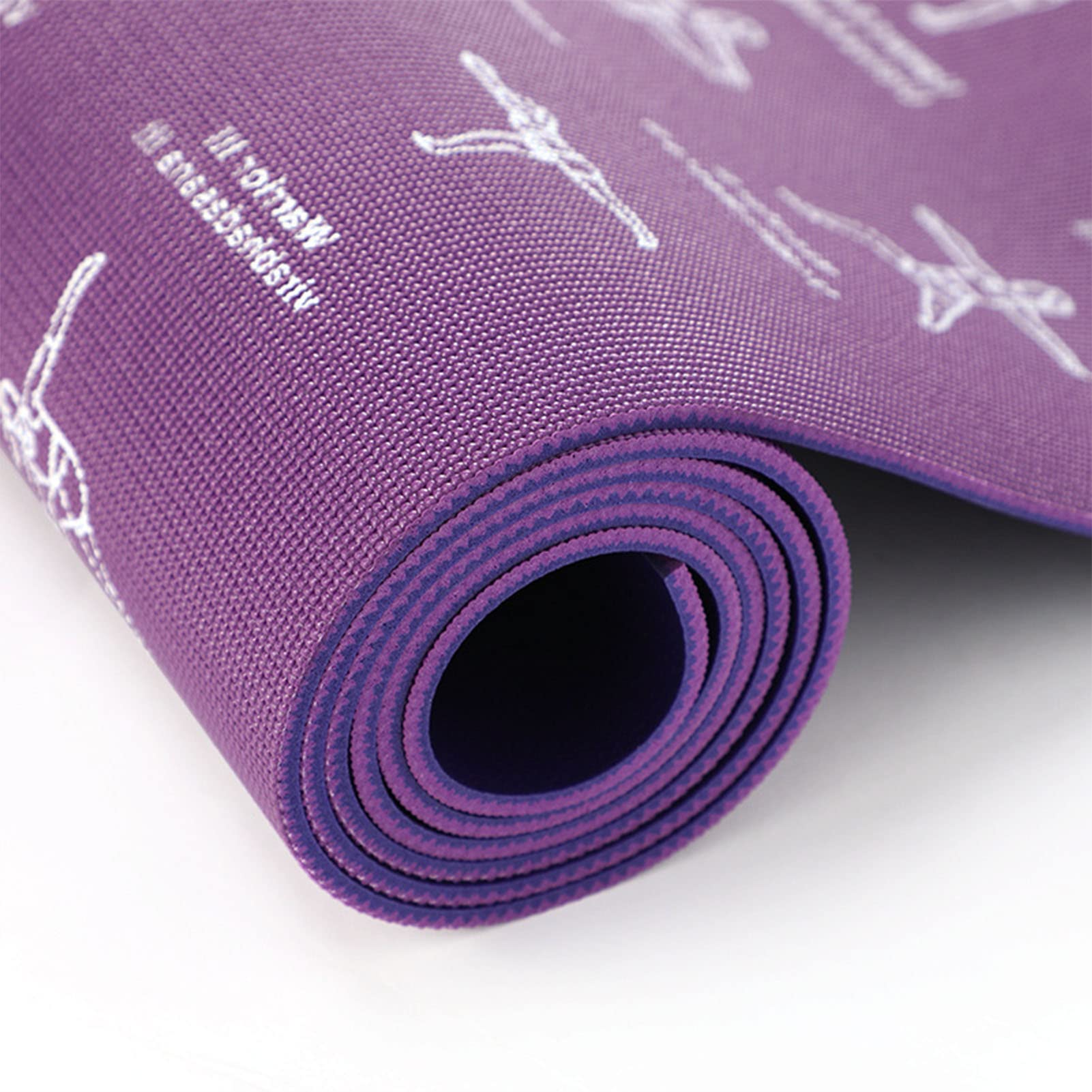 Tapis de yoga avec 75 postures d'entraînement, tapis d'exercice de fitness pour la maison, l'extérieur, gym, pilates, gymnastique, étirements
