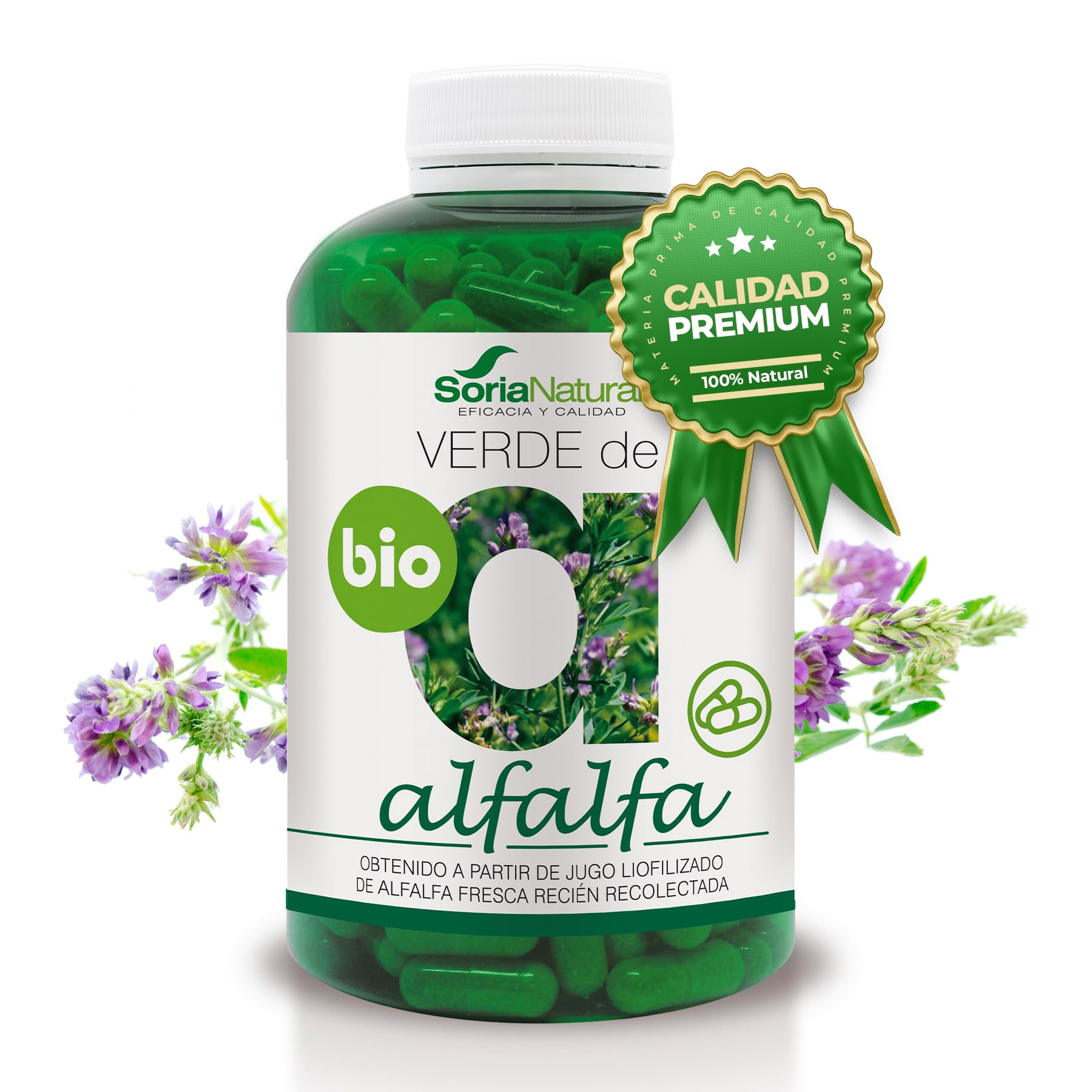 Soria Natural Alfalfa Grass 630 Mg, 240 Capsules