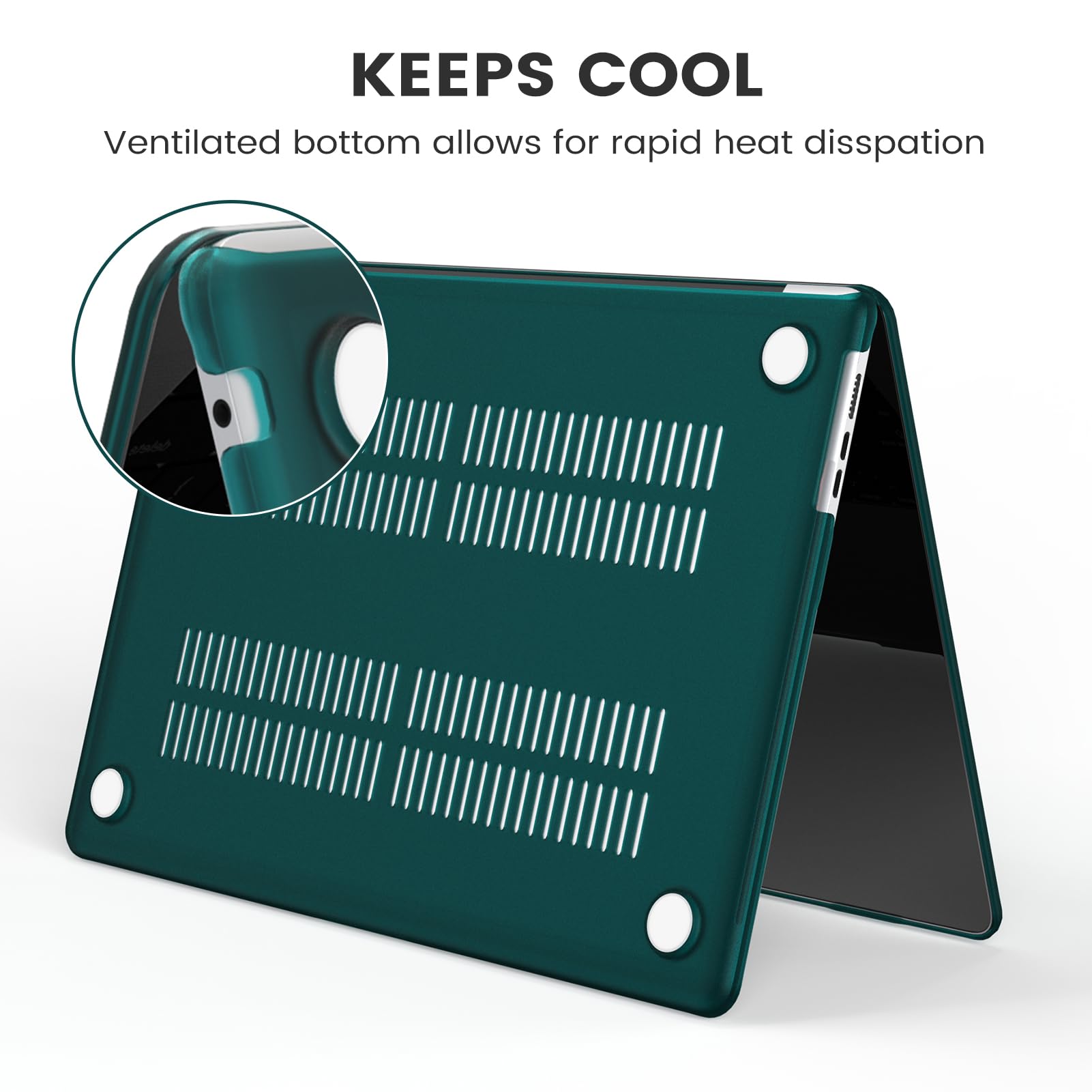 ICasso MacBook Air 13.6 Case Bundle - Hard Shell Case, Sleeve, Keyboard Cover & Screen Protector For M3/M2 Models