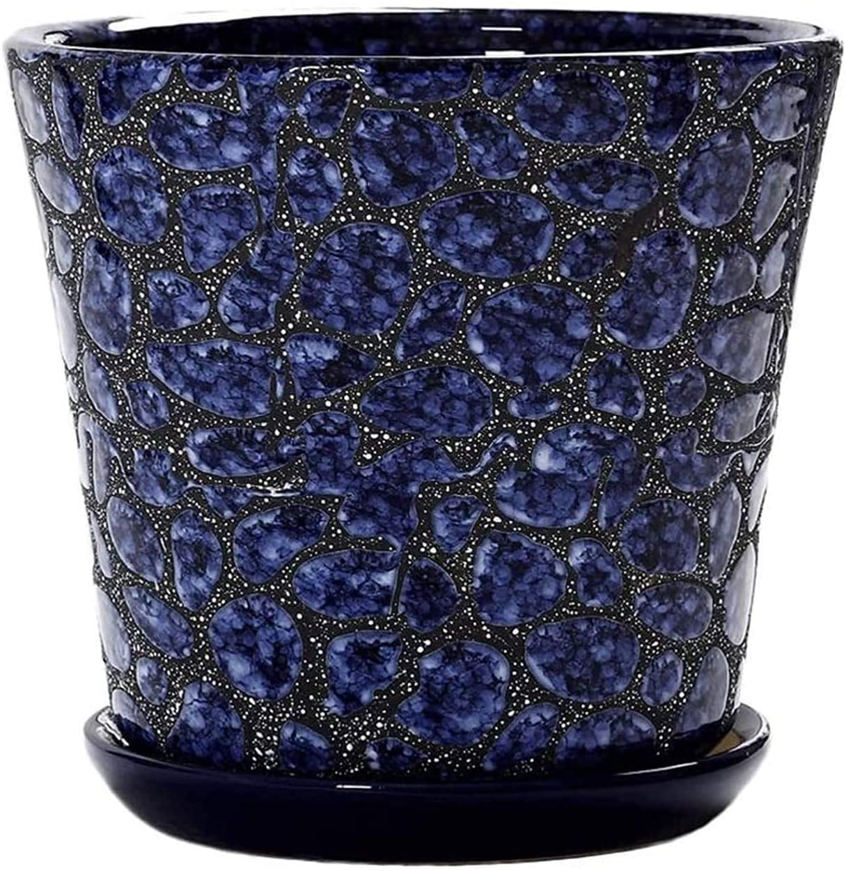 Duże sukulenty garnek roślinny, ceramiczny kaktus sadza geometryczny dekoracja wewnętrzna bonsai kaktusy kwiatowe, chiński w stylu garnka z otworem drenażowym do domu i biura (fioletowy 24,5*22,5 cm)