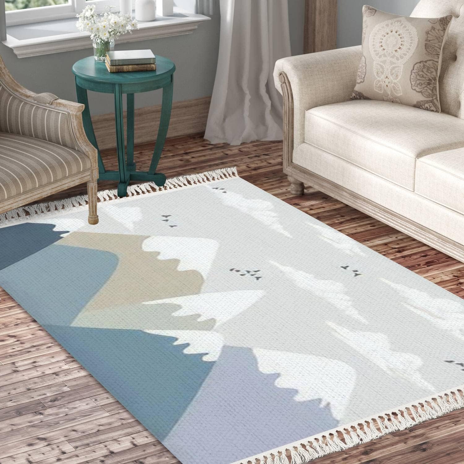 Rug Mountains Nursery Room Babies Nursery Scandinavian Chic Area Rug Washable Hallway Runner Rug Meditation Mat Minimalist Home Decor for Living Room Bedroom Nursery Playroom Classroom 4'x6 Style 9