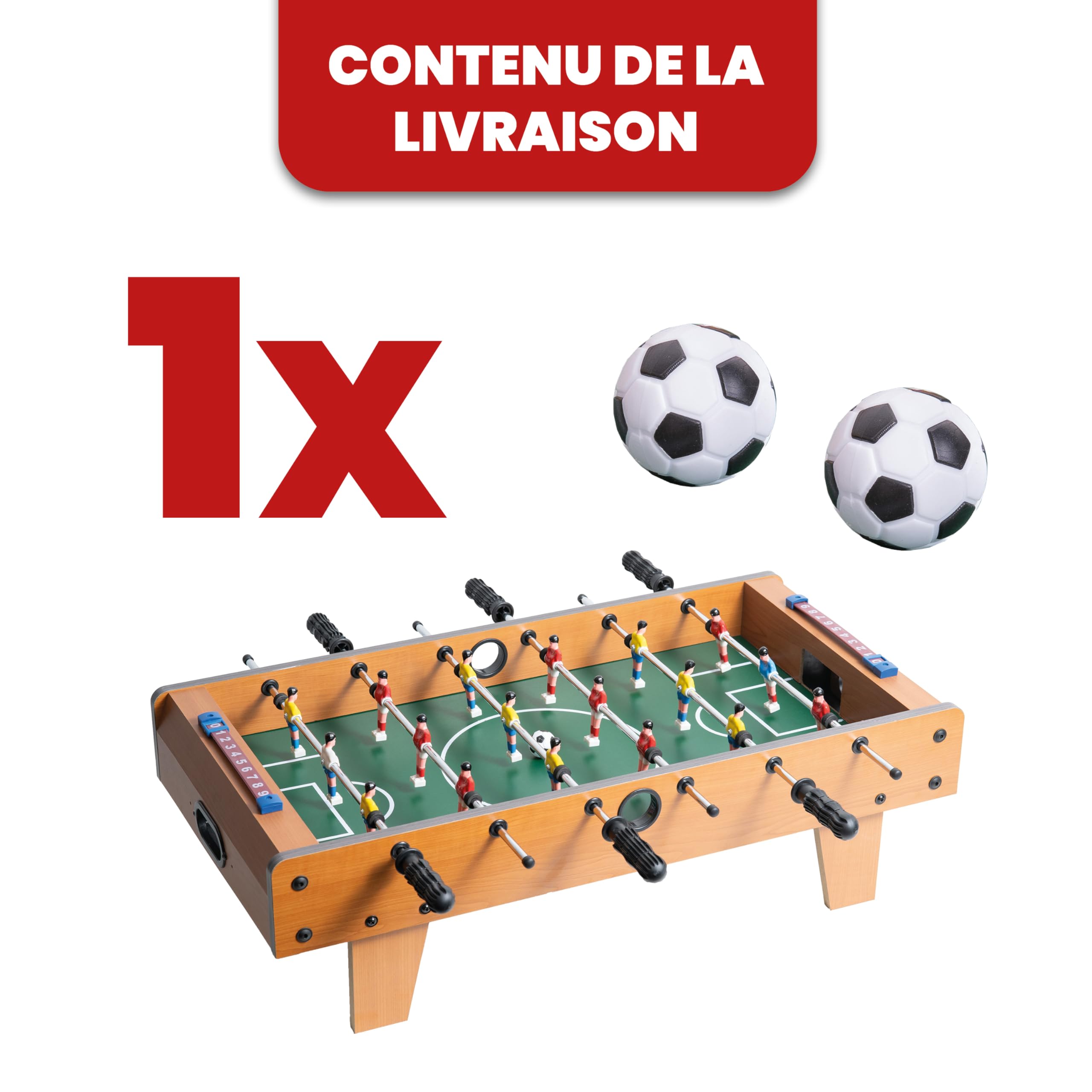 Kyto Baby-foot de table pour enfants et adultes - 70 x 35 cm