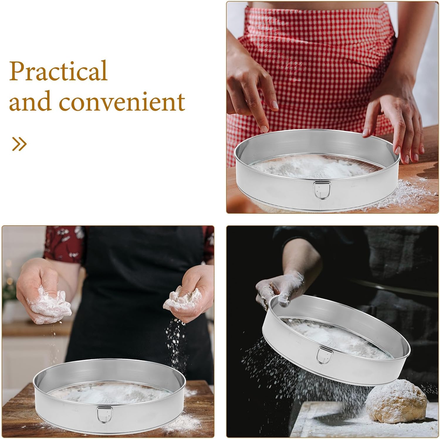 Stainless Steel Sieve 30cm/11.8in, 60-Mesh Strainer Baking Sifter for Flour, Powder, Pellet, Sturdy Sifter for Household, Filtration-Lab Use