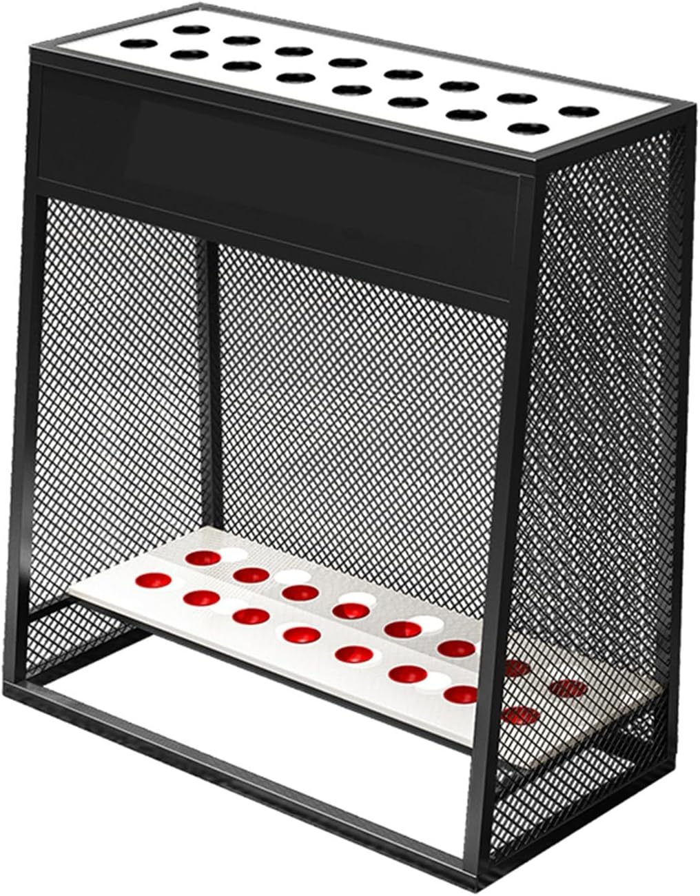 Iron Billiards Pool Stick Holder,Display Floor Pool Cue Storage Holder,Billiard Cue Racks for 16 Cue Sticks,with Cue Stabilizing Holes(Black)