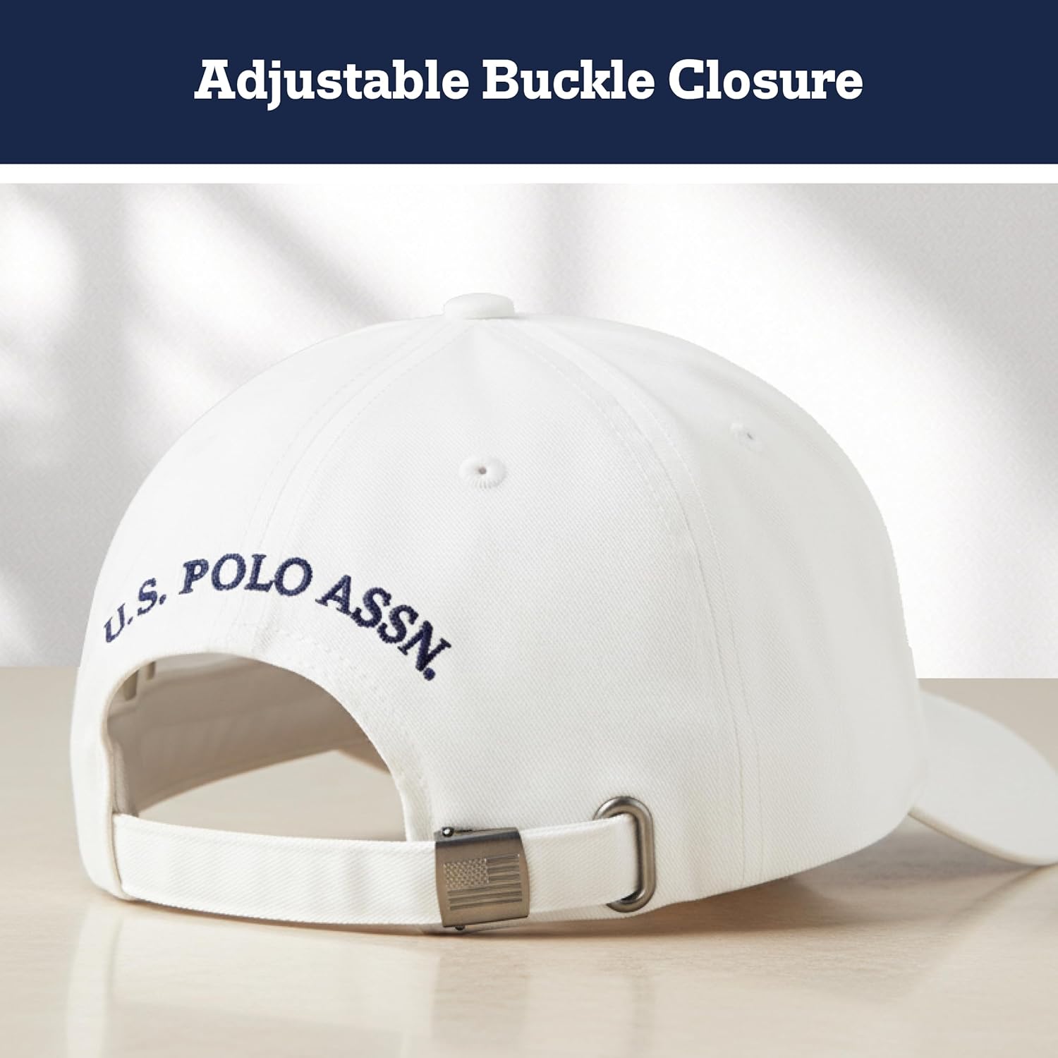 U.S. Polo Assn. Baseball Cap, 100% Cotton Adjustable Dad Hat with Small Pony Logo