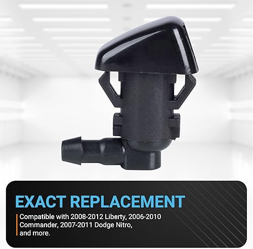 Miniatura 3 de BlueStars - Paquete de 2 boquillas para limpiaparabrisas ultra duraderas, ajuste exacto para 2008-2012 Liberty, 2006-2010 Commander, Dodge Nitro