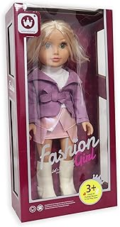 عروسة أنيقة بفستان أزرق، لعبة مرحة للبنات والأولاد، تقدم في عيد الميلاد والكريسماس، تساعد على تحفيز النمو