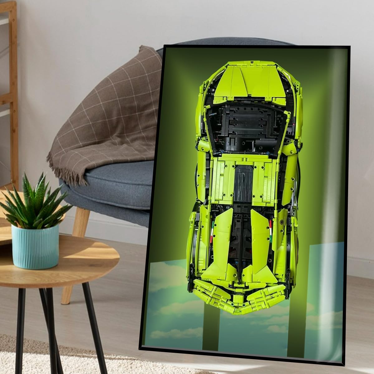 Display Wall Mount Toy Accessories for Lego Technic Lamborghini Toy Race Car Compatible with Lego Building Set 42115, Display Wall Board Shelf for Adult, for Lego Lovers (Only Display Wall)