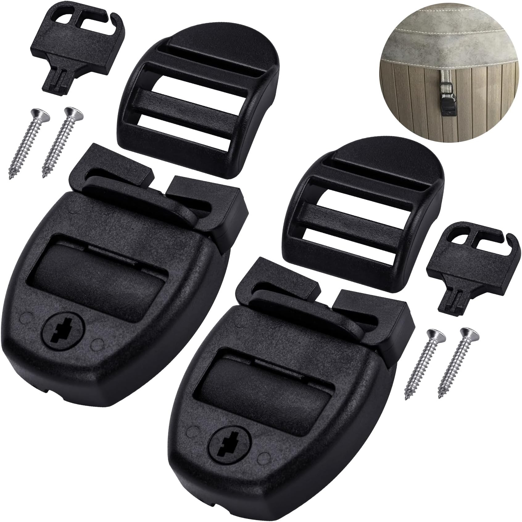 Amazon.com: OIIKI 2 Sets Spa Hot Tub Cover Clips, Spa Cover Clips ...