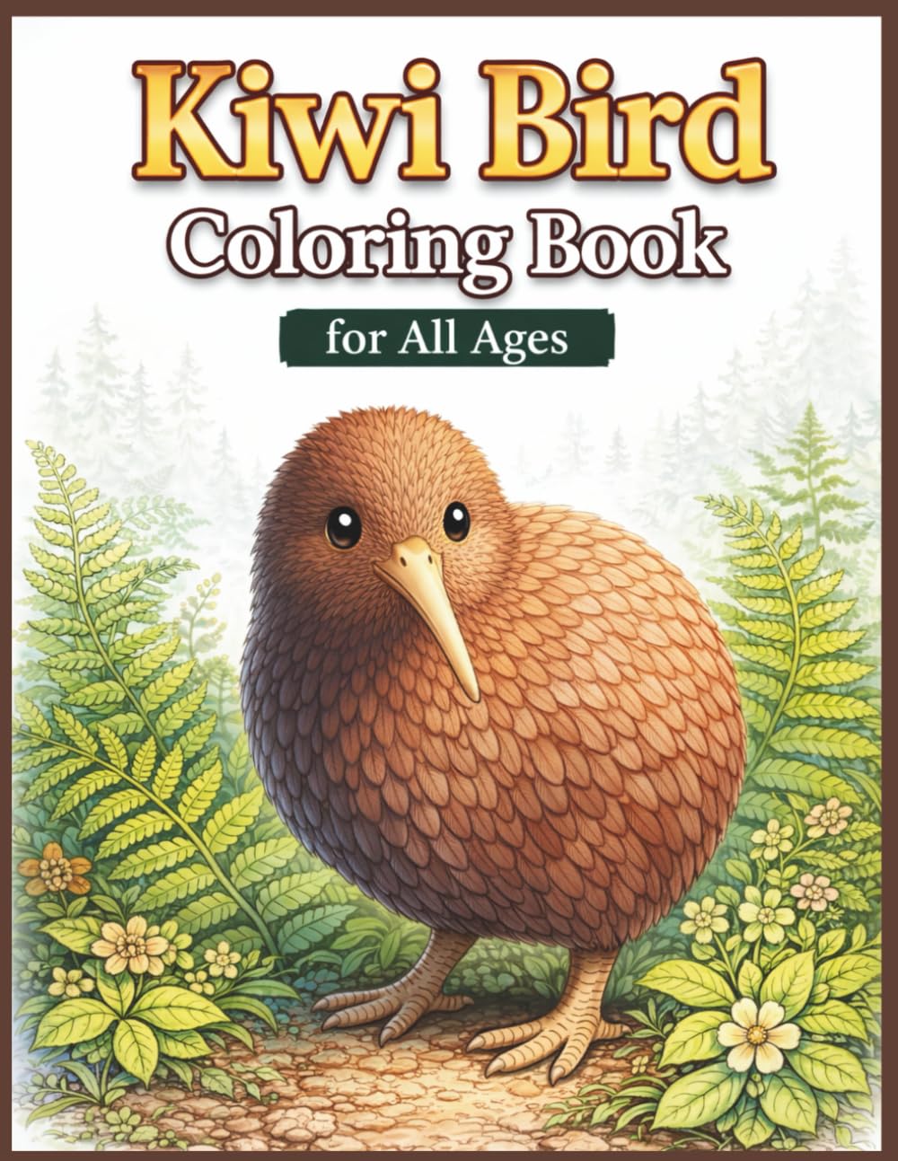 Kiwi Bird Coloring Book for All Ages: Realistic, Cute & Relaxing Kiwi Bird Designs from New Zealand Wildlife for Kids, Teens and Adults: 50 Easy & ... for Creativity, Relaxation & Fun Learning