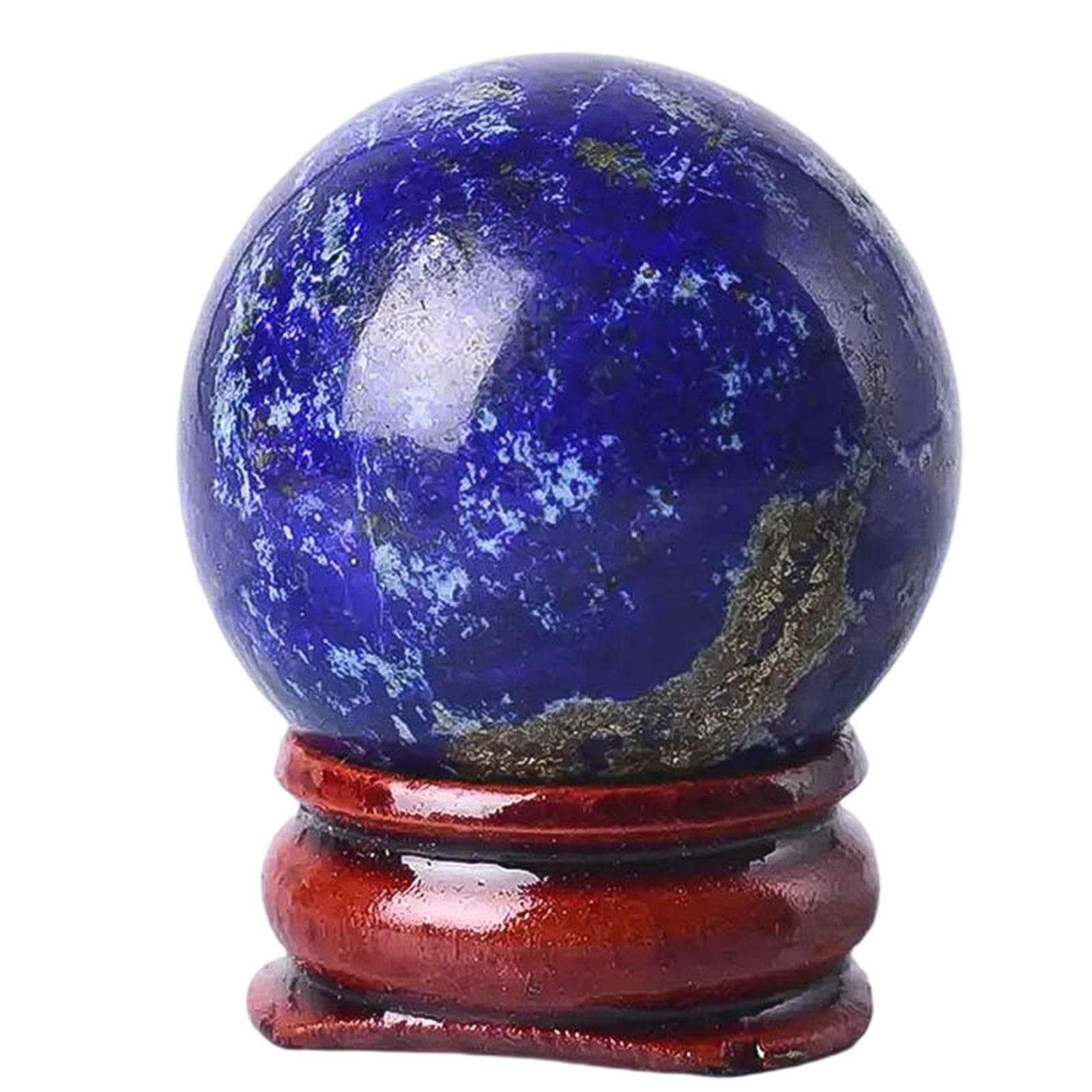 LTRAJUYNH Lapis Lazuli Ball Stone Polished Home Office feng Shui Crystal Desktop Decoration Ornaments,2" Dia