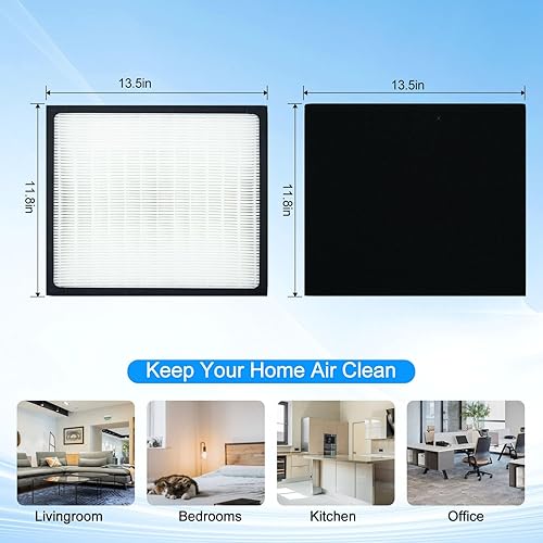 Miniatura 7 de True HEPA y 2 filtros de repuesto de carbono Idylis D compatibles con purificador de aire Idylis D AC-2118, AC-2123, IAP-10-280, 1AP10280 filtros