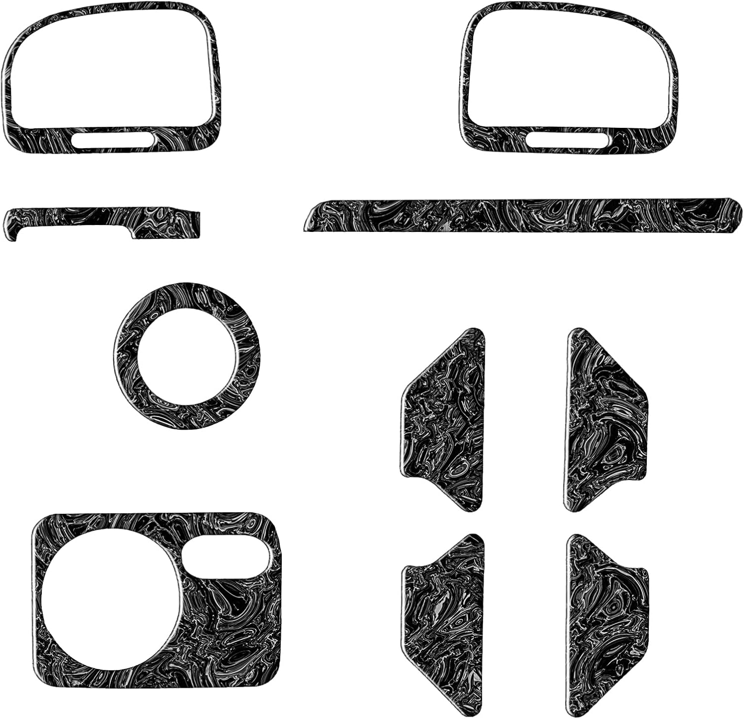 Marble Black Pattern Carbon Fiber car Center Control Headlight Trim 10/Piece Decorative Sticker for vw Golf 6 2008-2012 vw Golf 6 GTI r mk6 Scirocco chicco 2009-2016 Carbon Fiber Interior Accessories