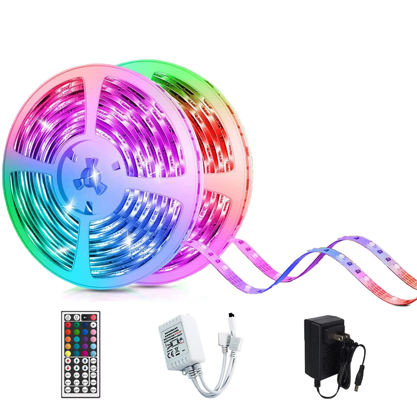 LED Lights for Bedroom 100ft LED Strip Lights (2 Rolls of 50ft), Ultra RGB 5050 Color Changing LED Light Strips Kit with 44 Keys Remote, Room Light for Bedroom Ceiling Room Kitchen Dorm Room Party