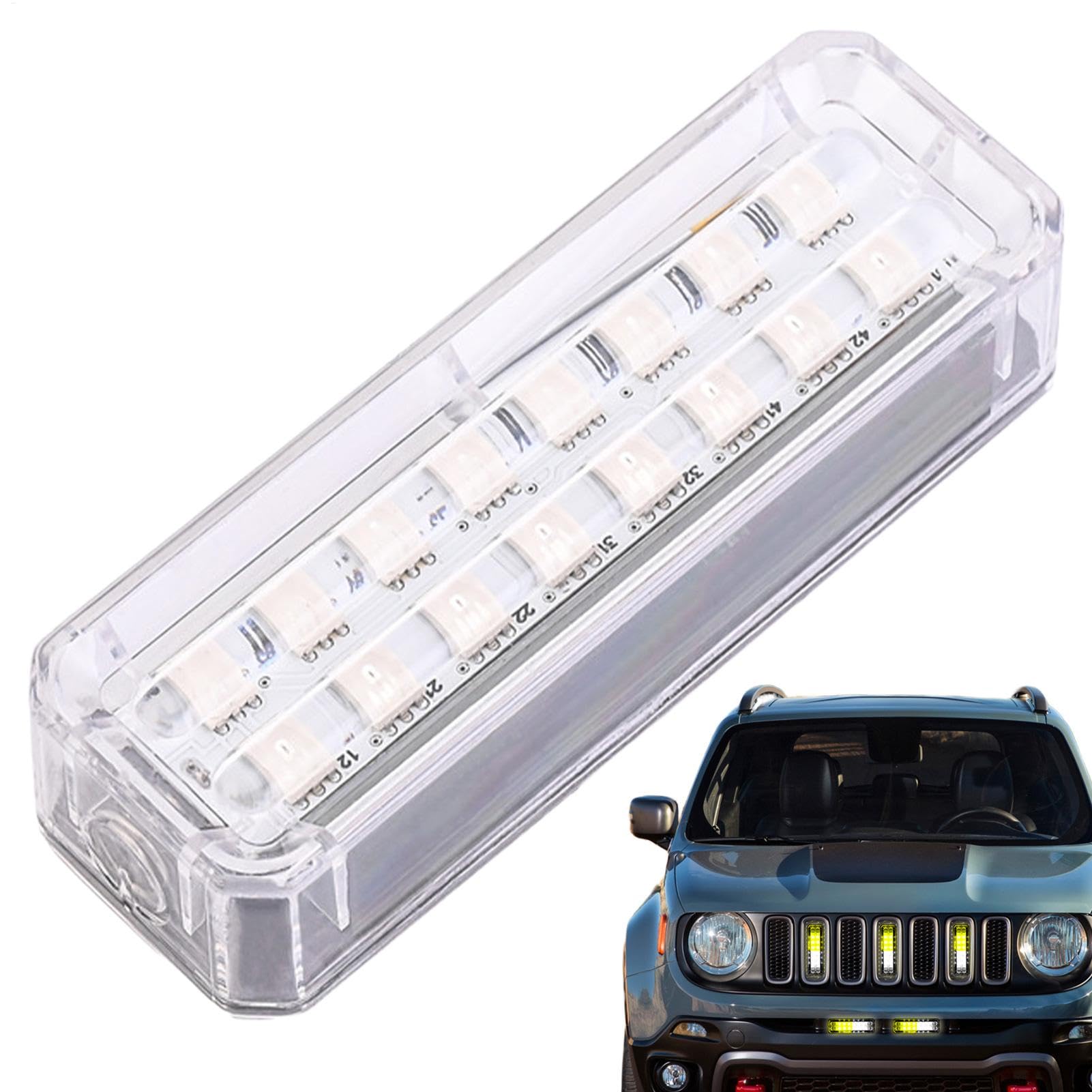 Solar Led Lights For Car - Motorcycle Auxiliary Lights Led Auxiliary Lights, Solar Warning Lights For Car | Traffic Caution Light, Led Driving & Off Road Lights, IP67 Waterproof, Enhanced Visibility