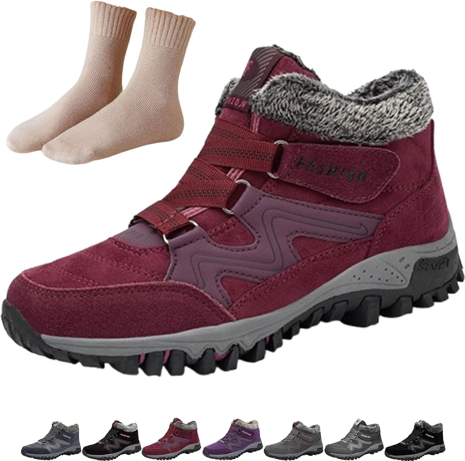 Orthopedic Boots, Waterproof Winter Warm Snow Shoes For Women Men, Non-Slip Outdoor Trekking Boots